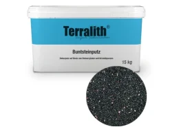 Terralith Buntsteinputz Mosaikputz 2mm -15 kg- BSP113 Rosa Schwarz* Außen-Fassadenfarben