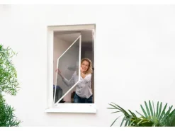 Tesa Fliegengitter Alu Rahmen Comfort Fenster Weiß 120 cm x 100 cm