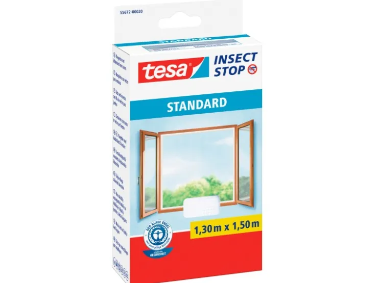 Tesa Insect Stop Fliegengitter Standard mit Klettband 150 cm x 130 cm