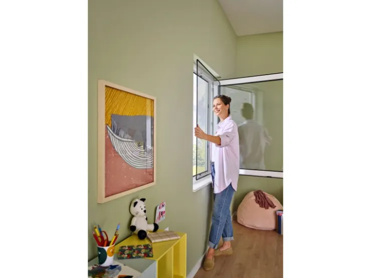 Tesa ® Insect Stop Insektenschutz Anklipsrahmen für Fenster 1,00 m x 1,20 m