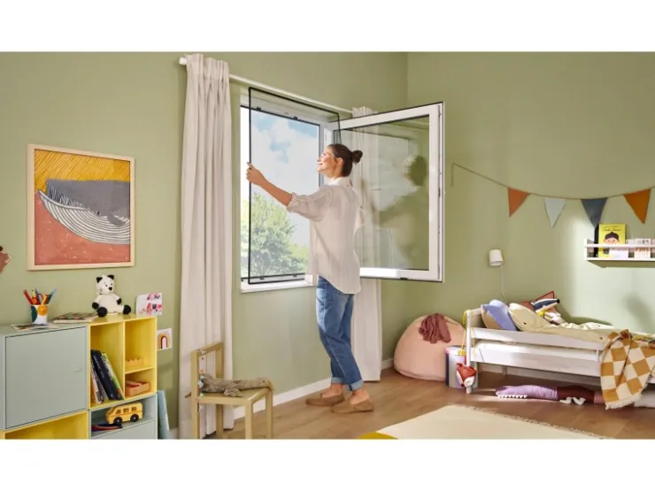 Tesa ® Insect Stop Insektenschutz Anklipsrahmen für Fenster 1,00 m x 1,20 m