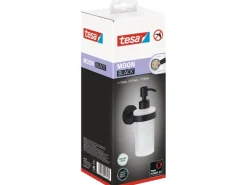 Tesa Moon Black Seifenspender Schwarz Matt Satiniertes Glas inkl. Klebelösung* Tapezierzubehör