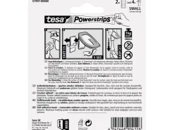 Tesa Selbstklebehaken Metall-Weiß rechteckig 2 Stück mit 4 x Powerstrips Small