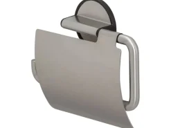 Tiger Toilettenpapierhalter Tune mit Deckel Edelstahl gebürstet-Schwarz