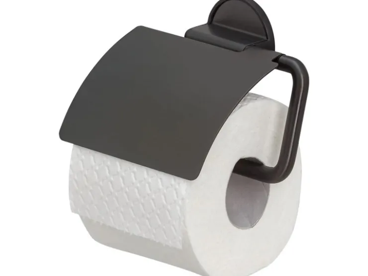 Tiger Toilettenpapierhalter Tune mit Deckel Metall gebürstet-* Klebefolien