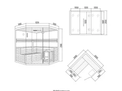 Home Deluxe Traditionelle Sauna SKYLINE BIG Tannenholz Natur XL mit Kunststeinwand* Sitzbänke