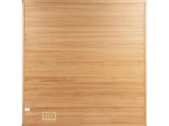 Home Deluxe Traditionelle Sauna SKYLINE BIG Tannenholz Natur XL mit Kunststeinwand* Sitzbänke