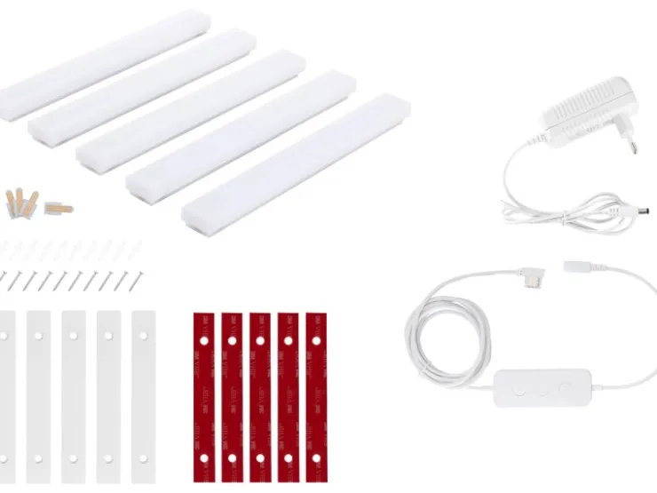 Trio LED-Lichtsystem Lines Starter-Set 5er Weiß inkl. Steuerung* TV-Wände
