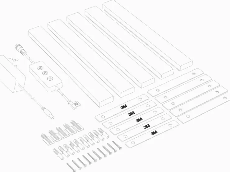 Trio LED-Lichtsystem Lines Starter-Set 5er Weiß inkl. Steuerung* TV-Wände