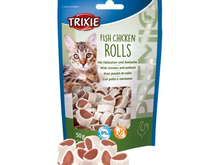 Trixie Katzensnacks Premio Fish Chicken Rolls Hühnchen/Seelachs 50 g