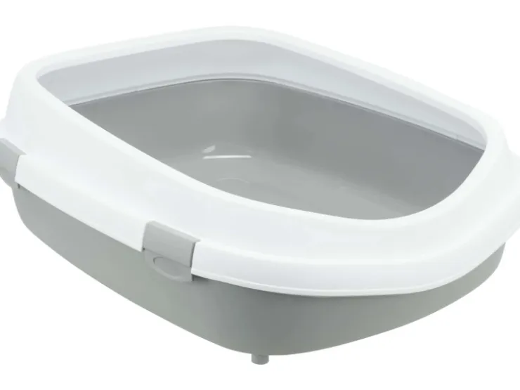 Trixie Katzentoilette Primo XXL mit Rand 56 × 25 × 71 cm Grau/Weiß