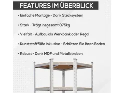 Tronitechnik Schwerlastregal Kellerregal Lagerregal 40 X 40 X 70 X 70 X 180 Cm Stahlgestell Bis 875 Kg 5 Ablagen