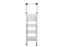 TRUTZHOLM Alu Trittleiter 4 Stufig Klappbar mit Handlauf 150kg Silber* Klapptritte