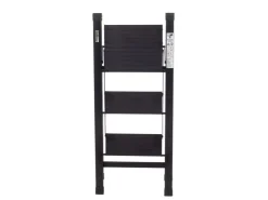 TRUTZHOLM Alu Trittleiter 3 Stufig Klappbar 150kg Anti Rutsch Trittflächen TÜV GS Schwarz