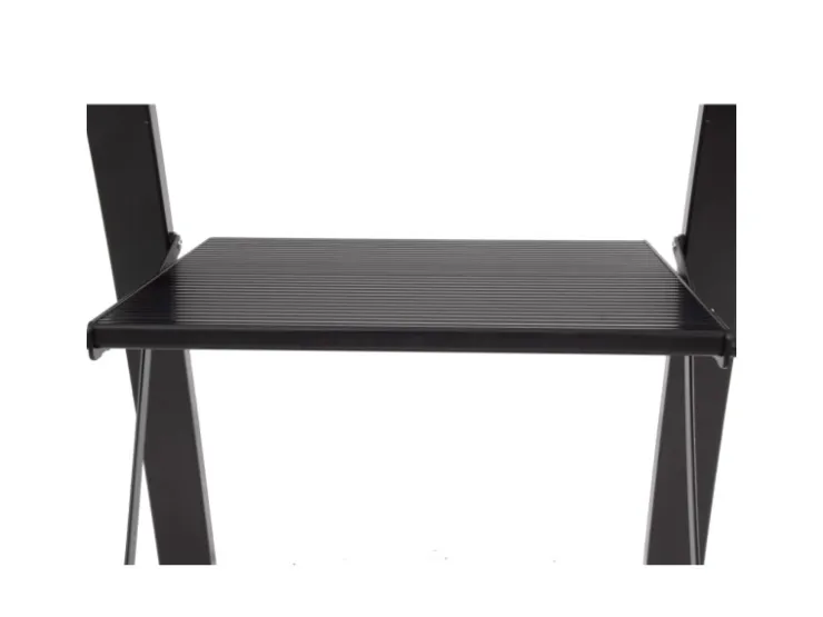 TRUTZHOLM Alu Trittleiter 3 Stufig Klappbar 150kg Anti Rutsch Trittflächen TÜV GS Schwarz