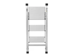 TRUTZHOLM Alu Trittleiter 3 Stufig Klappbar 150kg Anti Rutsch Trittflächen TÜV GS Silber