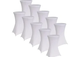 TRUTZHOLM 10er Set Stehtischhusse Husse Bistrotisch Decke 60cm Weiß* Überwürfe