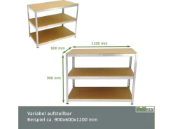 TRUTZHOLM 2er Set XXL Schwerlastregal 180x120x60 cm 875 kg Traglast Werkstattregal* Metallregale|Kellerregale