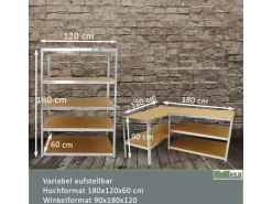 TRUTZHOLM 2er Set XXL Schwerlastregal 180x120x60 cm 875 kg Traglast Werkstattregal* Metallregale|Kellerregale