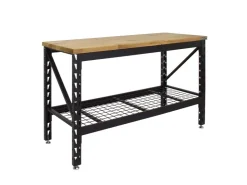 TRUTZHOLM Werkbank 153x62x99 cm Traglast 500 kg Stahlgestell Hartholzplatte