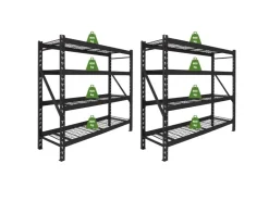 TRUTZHOLM 2x Schwerlastregal Enno 180x190x60 cm 3200 kg Stahl Stecksystem 4 Gitterböden