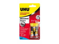 UHU Sekundenkleber 3 x 1 g minis gel in praktischer Box* Bastelkleber