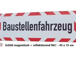 UvV Set Kfz Warnmarkierung 4 x Klebefolie & Baustellenfahrzeug & LED Blitzer