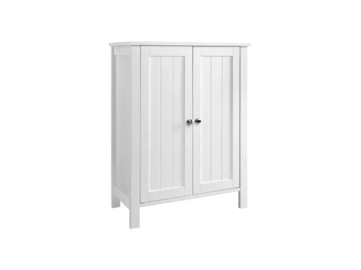 Vasagle Badezimmerschrank mit 2 Türen 30 cm x 60 cm x 80 cm Weiß* Regale Massivholz|Aufbewahrung
