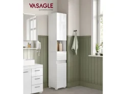 Vasagle Badezimmerschrank mit Schublade 30 cm x 30 cm x 170 cm Weiß* Schränke
