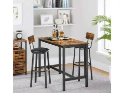 Vasagle Barhocker 2er Set mit PU-Bezug Braun-Schwarz* Hocker