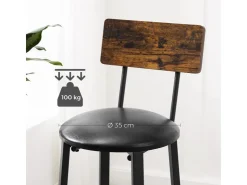 Vasagle Barhocker 2er Set mit PU-Bezug Braun-Schwarz* Hocker