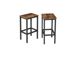 Vasagle Barhocker 2er Set 40 cm x 30 cm x 65 cm Braun-Schwarz