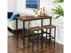 Vasagle Barhocker 2er Set 40 cm x 30 cm x 65 cm Braun-Schwarz