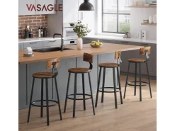 Vasagle Barhocker 2er Set Braun-Schwarz* Hocker