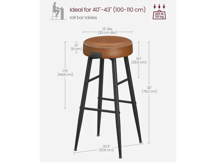 Vasagle Barhocker 2er-Set Braun* Möbelserien