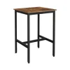Vasagle Bartisch Quadratisch 60 cm x 60 cm x 92 cm Braun-Schwarz