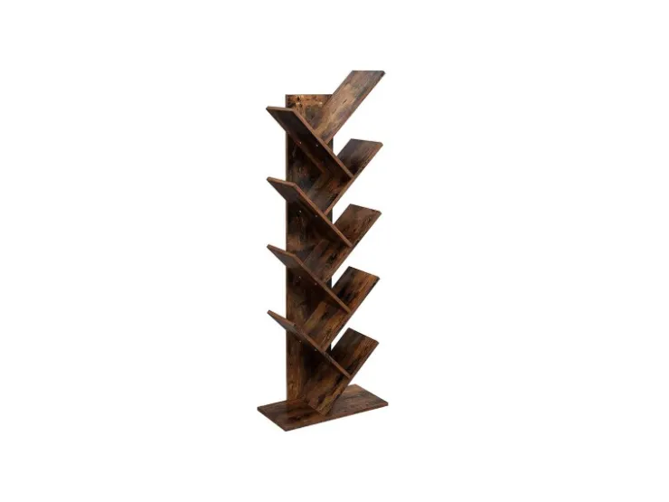 Vasagle Bücherregal Baum-Form 25 cm x 50 cm x 141,5 cm Braun