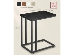 Vasagle Beistelltisch 35 cm x 50 cm x 60 cm Schwarz