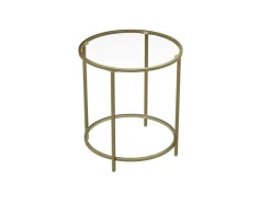 Vasagle Beistelltisch Hartglas Ø 50 cm x 50 cm Gold* Sofas