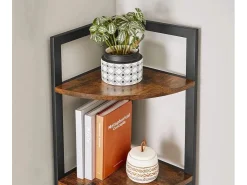Vasagle Eckregal 5 Ablagen 30 cm x 30 cm x 150 cm Braun-Schwarz