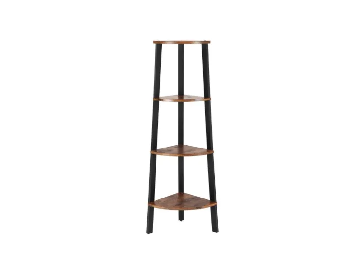 Vasagle Eckregal 4 Ebenen 34 cm x 34 cm x 125 cm Braun-Schwarz