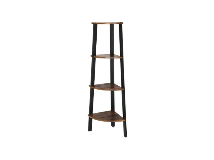 Vasagle Eckregal 4 Ebenen 34 cm x 34 cm x 125 cm Braun-Schwarz