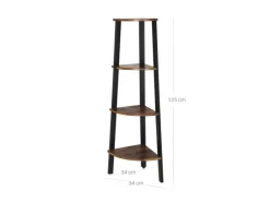 Vasagle Eckregal 4 Ebenen 34 cm x 34 cm x 125 cm Braun-Schwarz