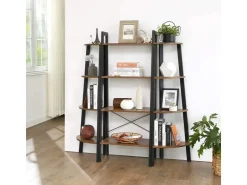Vasagle Eckregal 4 Ebenen 34 cm x 34 cm x 125 cm Braun-Schwarz