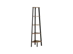 Vasagle Eckregal 5 Ebenen Stahlrahmen 34,2 cm x 34,2 cm x 158,8 cm Braun-Schwarz* Bücherregale|Eckregale