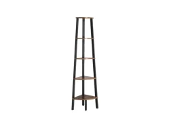 Vasagle Eckregal 5 Ebenen Stahlrahmen 34,2 cm x 34,2 cm x 158,8 cm Braun-Schwarz* Bücherregale|Eckregale