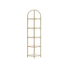 Vasagle Eckregal 5 Ebenen Hartglas 28 cm x 28 cm x 158 cm Gold* Eckregale