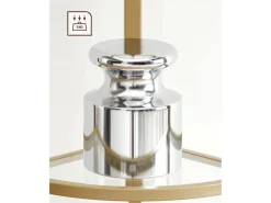 Vasagle Eckregal 5 Ebenen Hartglas 28 cm x 28 cm x 158 cm Gold* Eckregale