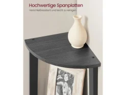 Vasagle Eckregal 4 Ebenen 33,4 cm x 33,4 cm x 124,5 Grau-Schwarz* Eckregale