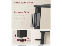 Vasagle Eckregal 4 Ebenen 33,4 cm x 33,4 cm x 124,5 Grau-Schwarz* Eckregale